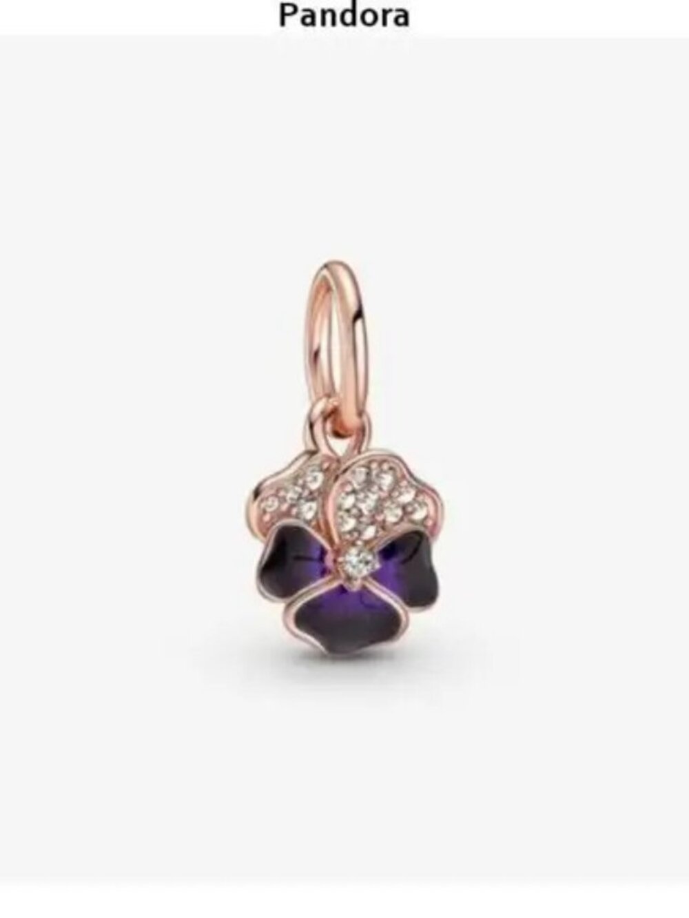 Pandora Deep Purple Pansy Flower Dangle Charm